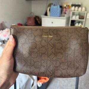 Calvin Klein Brown Logo Crossbody Bag